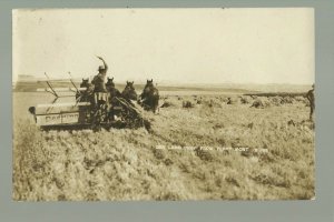 Terry MONTANA RPPC '10 HARVESTING WHEAT Hay FARMING Farm nr Glendive Miles City