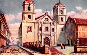 Tuck Postcard - Convent & Church St. Augustine - Manilla, Philipines - c1908