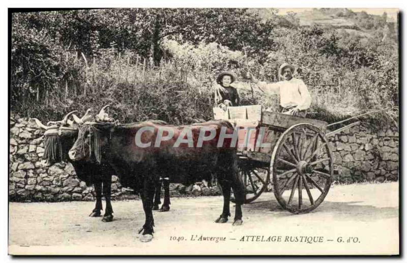 Old Postcard Folklore rustic hitch