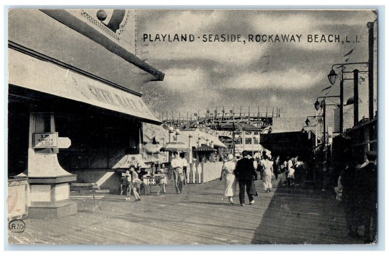 1939 Playland Seaside Rockaway Beach Long Island New York NY Vintage Postcard