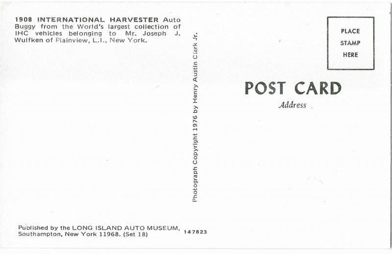 1908 International Harvester Auto Buggy Car