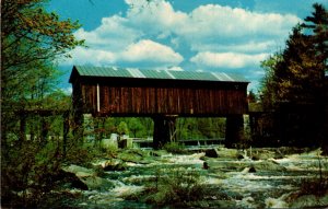 Covered Bridge Railroad Covered Bridge Over Contoocook River Bennington New H...