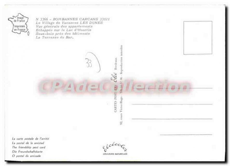 Postcard Modern Bom Bannes Carcans The Village Vacances Les Dunes