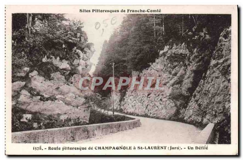 Old Postcard picturesque Route Champagnole Jura St Lawrence A parade