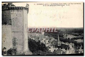 Postcard Old Chinon Chateau La Tour de Boissy and the general view West Coast