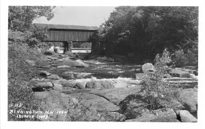 J50/ Bennington New Hampshire RPPC Postcard c1950s Covered Bridge 250
