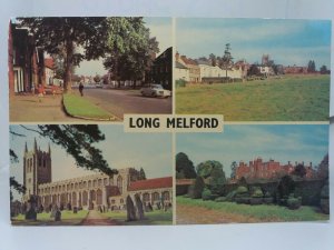 Vintage Postcard Multiview Long Melford Church Hall The Green 1960s