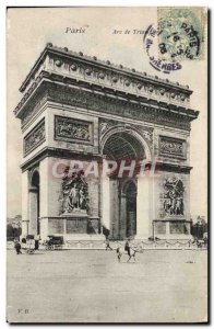 Old Postcard Paris Arc De Triomphe