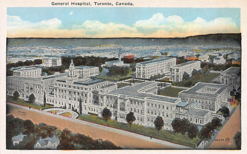 General Hospital, Toronto, Canada, Early Postcard, Unused 