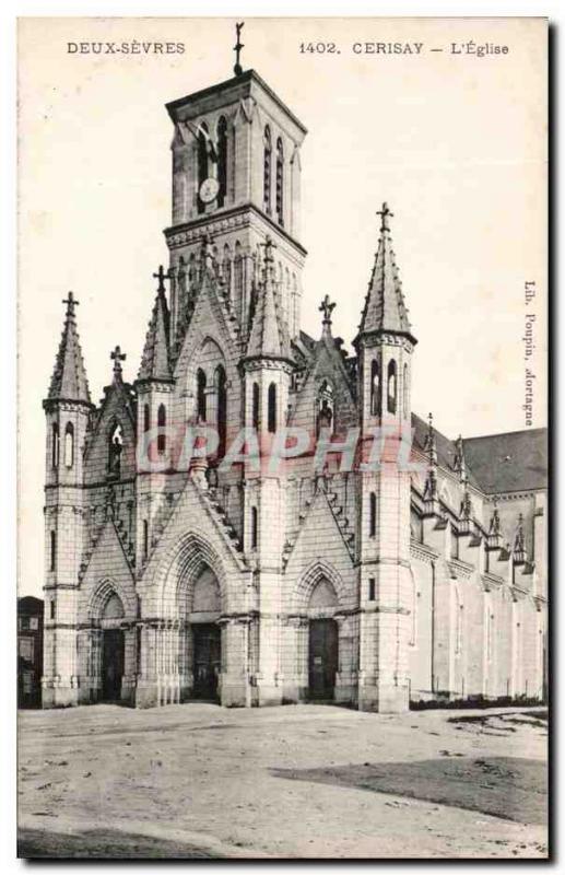 Old Postcard Cerisay L & # 39Eglise