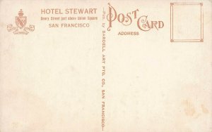 Dining Room, Hotel Stewart, San Francisco, California, early postcard, unused