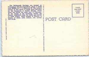 1940 Mobile, AL Bellingrath Gardens Swan Bridge Linen PC Scene Teich H825 A287