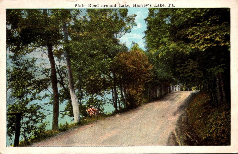 Pennsylvania Havey's Lake State Road Around Lake 1923