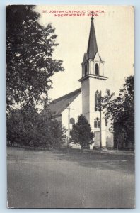 Independence Iowa Postcard St. Joseph Catholic Church Chapel Road c1909 Vintage