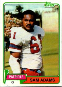 1981 Topps Football Card Sam Adams New England Patriots sk10370