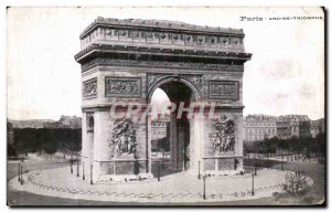 Old Postcard Paris Arc De Triomphe