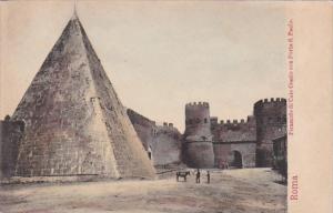 Italy Roma Rome Piramide di Caio Cestio con San Paolo