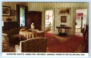DUNDURN Castle Servants Hall HAMILTON Home Sir Allan Mac Nab Canada Postcard