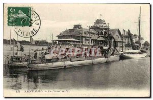 Old Postcard St Malo Casino Boat