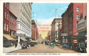 MD, Baltimore, Maryland, Howard Street, Looking North, Curteich No 110143