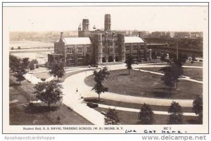 New York Bronx Naval Training School Student Hall Real Photo RPPC