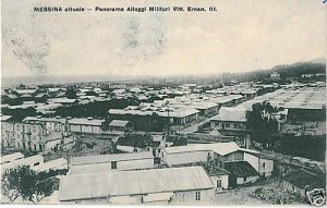 ME020 vintage postcard: MESSINA Citta - military housing-