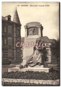 Old Postcard Colmar Monument Jacques Preiss