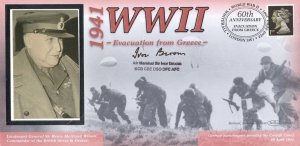 1941 WW2 Evacuation From Greece Ivor Broom Benham Hand Signed FDC