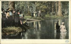 Black Americana Southern Baptism in River c1910 Detroit Publishing Postcard