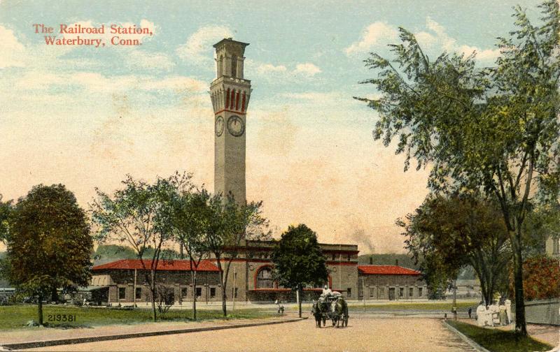 CT - Waterbury.  Railroad Station, Depot