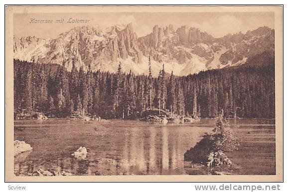 Karersee Mit Latemar, South Tyrol, Italy, 1900-1910s