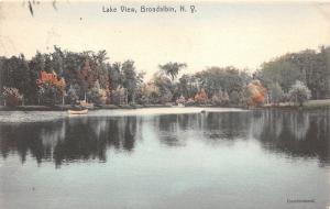 Broadalbin New York~Great Sacandaga Lake~Boat~1907 Hand-Colored Postcard