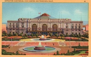 Vintage Postcard Exposition Auditorium Civic Center San Francisco California CA