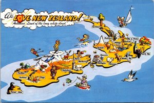 New Zealand Map Of The Land Of The Long White Cloud