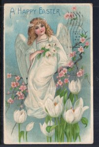 A Happy Easter,Angel,Flowers