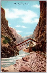 Vtg Colorado CO Royal Gorge Railroad Train 1910s View Old Postcard