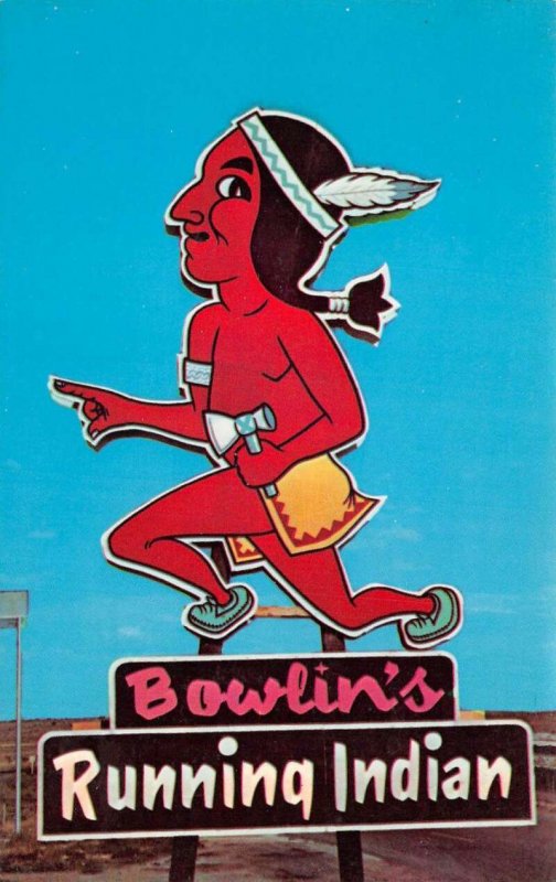 New York World's Fair Bowlin's Running Indian Curio Store Sign Postcard AA68790