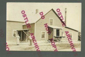 RPPC c1910 CREAMERY Milk DAIRY Workers Posing MILK CANS Woman Man FARMING Farm