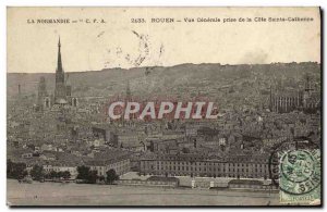 Old Postcard Rouen General view taken from Cote St. Catherine