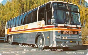 Scenic Stage Line Bus Company Morrison Illinois advertising postcard