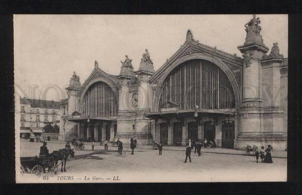 058735 FRANCE Tours La Gare RAILWAY STATION Vintage PC