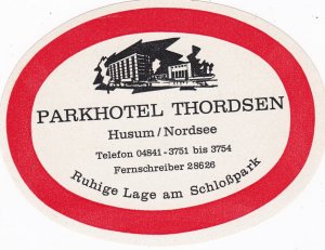 Germany Husum Parkhotel Thordsen Vintage Luggage Label sk2311