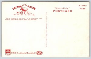 Roadside~Cotton Patch Motel Street View~Thomson Georgia~Vintage Postcard