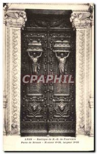 Old Postcard Lyon Basilica From N D De Fourviere Bronze Door