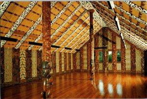 Maori Meeting House Whare Runanga New Zealand Postcard