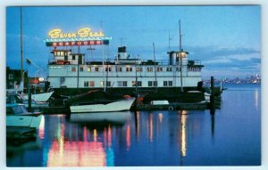 NORTH VANCOUVER, B.C. Canada ~ Floating Restaurant SEVEN SEAS Seafoods Postcard