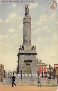 Battle Monument - Baltimore, Maryland MD Postcard
