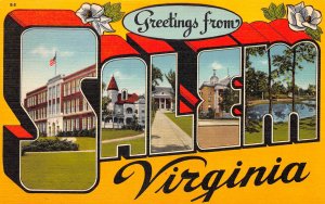 Salem, Virginia, Greetings From Salem, Large Letters, AA371-10