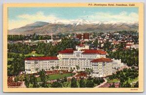 Huntington Hotel Pasadena California Grounds And Flowers Mountain View Postcard