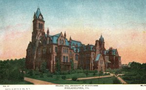Vintage Postcard College Hall Building University Of Pennsylvania Philadelphia